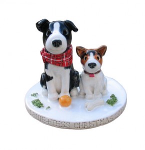 Christmas dogs cake topper